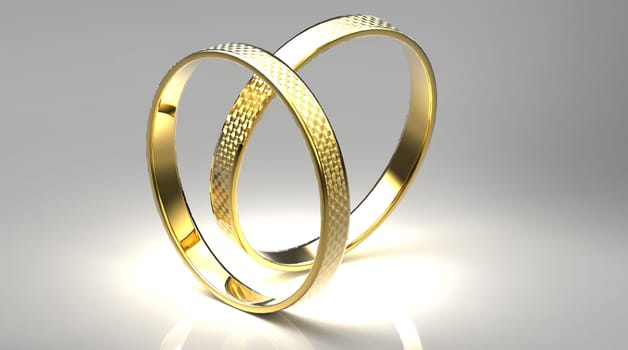 the  gold rings on a gray background