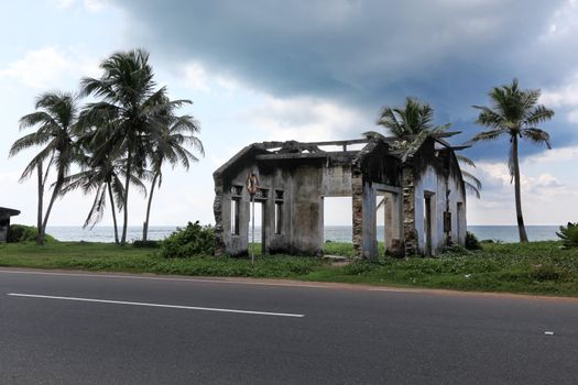 House ruined by tsunami. Sri Lanka