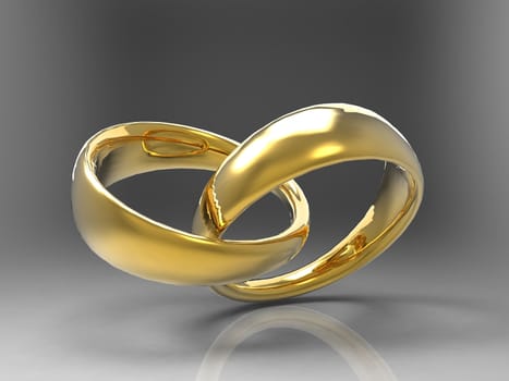a pair wedding gold rings
