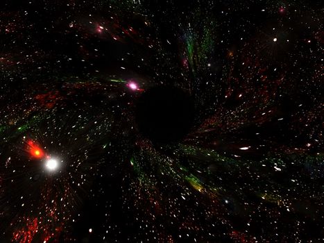 Starfield with black hole