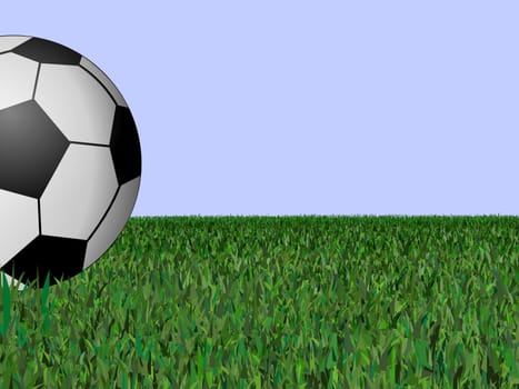 illustration of a field with a football on the left hand side