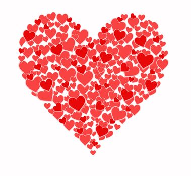 Heart made of smaller hearts