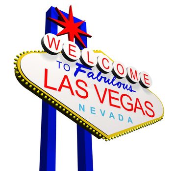 3D render of the Welcome to fabulous Las Vegas Nevada sign