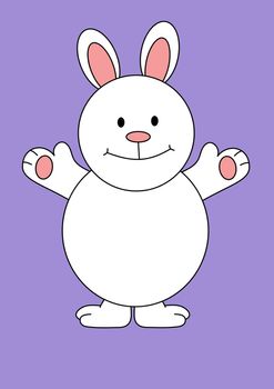 Illustration of a white bunny rabbit