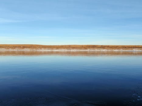 Winter river Belaya, Russia, Bashkortostan