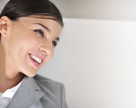 Happy business woman smiling 