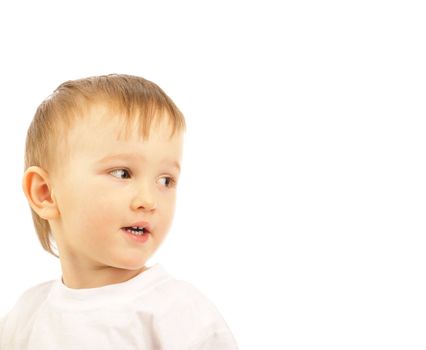  portrait of a little boy isolated on white