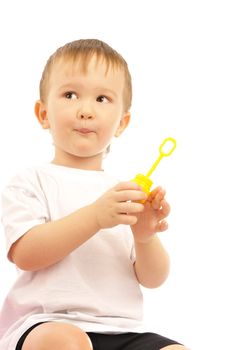 portrait of a little boy isolated on white