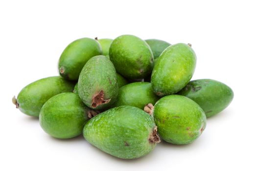 photo of feijoa, close-up, on white background