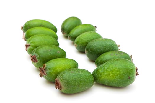 photo of feijoa, close-up, on white background