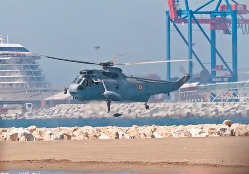 MALAGA, SPAIN-MAY 28: Helicopter Westland SH-3D/W Seaking of the Spanish Navy taking part in an exhibition on the day of the spanish army forces on May 28, 2011, in Malaga, Spain
