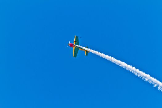 CADIZ, SPAIN-SEP 11: Aircraft Extra 300S of Melissa Pemberton taking part in an exhibition on the 4th airshow of Cadiz on Sep 11, 2011, in Cadiz, Spain