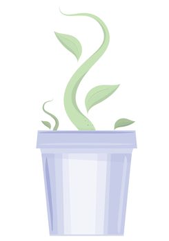 illustration. Flower pot with the germ.