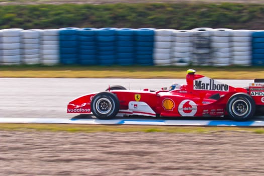 JEREZ DE LA FRONTERA, SPAIN - DEC 04: Marc Gene of Ferrari F1 races during a training session on December 04, 2004, in Jerez de la Frontera, Spain