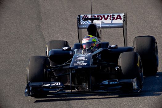 JEREZ DE LA FRONTERA, SPAIN - FEB 11: Pastor Maldonado of Williams F1 races on training session on  February 11 , 2011, in Jerez de la Frontera , Spain