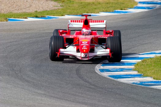 JEREZ DE LA FRONTERA, SPAIN - OCT 10: Marc Gene of Scuderia Ferrari F1 take a curve on training session on October 10 , 2006 in Jerez de la Frontera , Spain