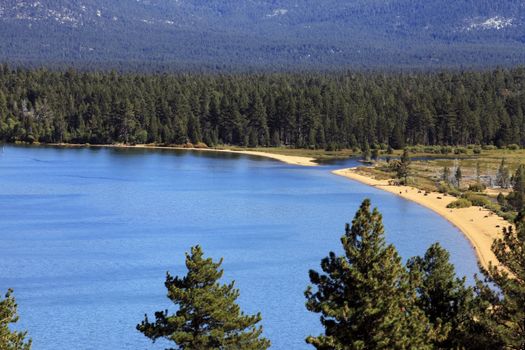 Beach at Lake Tahoe, California in summer