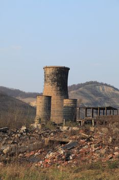 Ruins of a very heavily polluted industrial site at Copsa Mica,Romania.In 1990's the place was known as one of the most polluted towns in Europe.