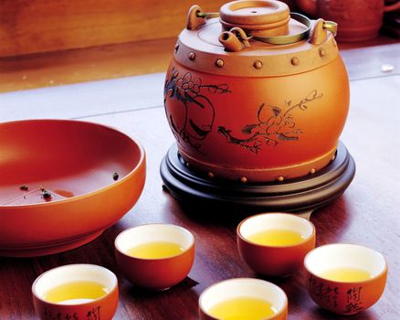 Chinese tea, tea, tea sets display