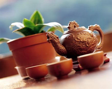 Chinese tea, tea, tea sets display