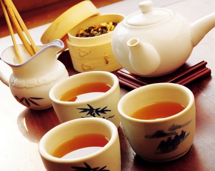 Chinese tea, tea, tea sets display