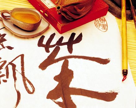 Chinese tea, tea, tea sets display
