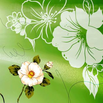 green background in the roses