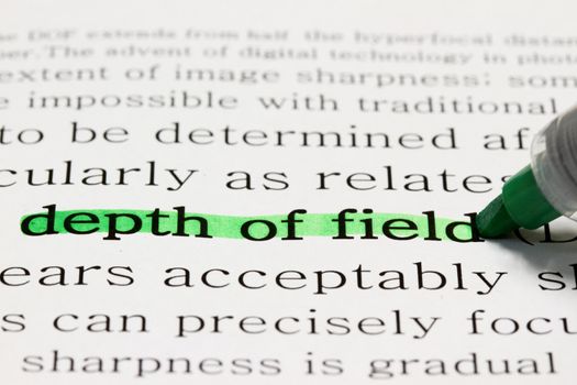 text demonstration of dof (depth of field).  Note: Shallow depth of field.
