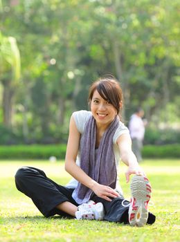 woman doing stretching exercise