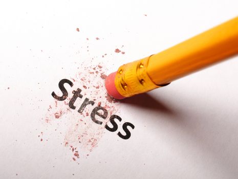 stress at business office concept with pencil and eraser