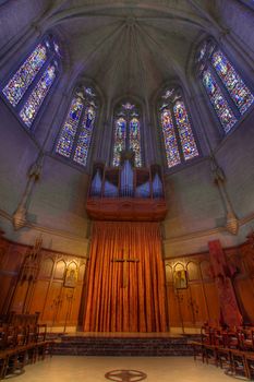 Pipe Organ Stained Glass Altar at Grace Catheral in San Francisco