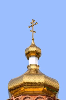 Gold copola. Christianity: �atholicity or orthodoxy church, cross.