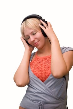 Teen girl listening to music