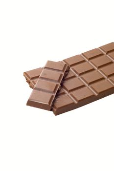 Bar of chocolate on white background