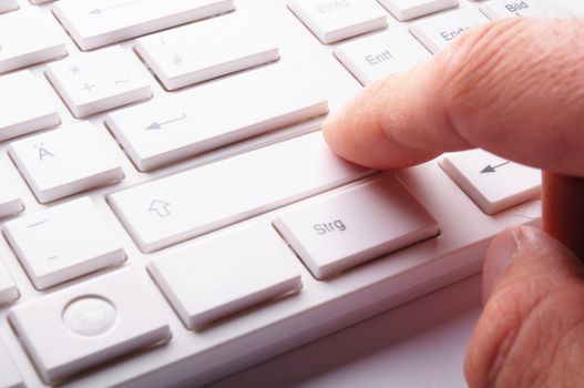 computer keyboard in white showing modern office work concept