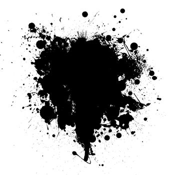 Abstract black ink grunge splat with room for your text