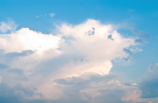 rays of light through the cumulus clouds