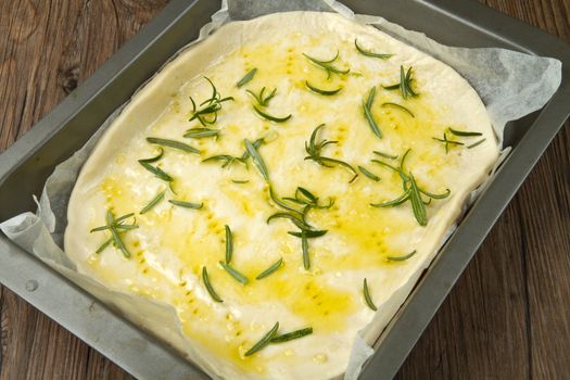 white pizza with fresh rosemary