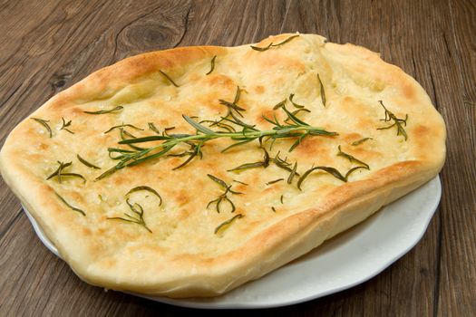 white pizza with fresh rosemary