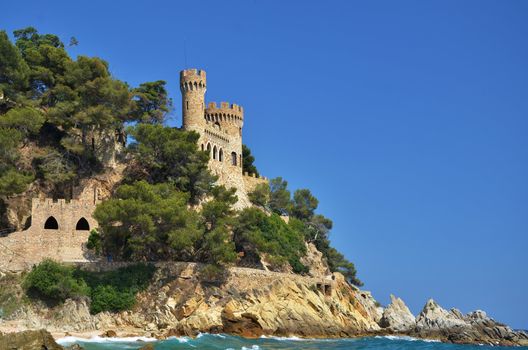 castle Sant Joan in Costa Brava , Lloret De Mar, Catalonia, Spain