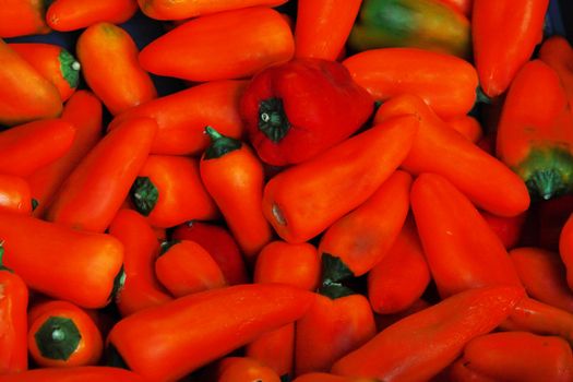 background of exotic orange sweet small pepper