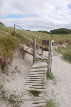 Boardwalk on the Local Hero beach at Arisaig, Scotland