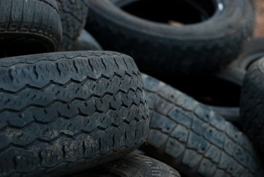 a lot of different used and junked vehicle tires