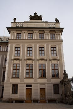 The walls of beautiful homes, windows, design, vintage style. Prague, Czech Republic