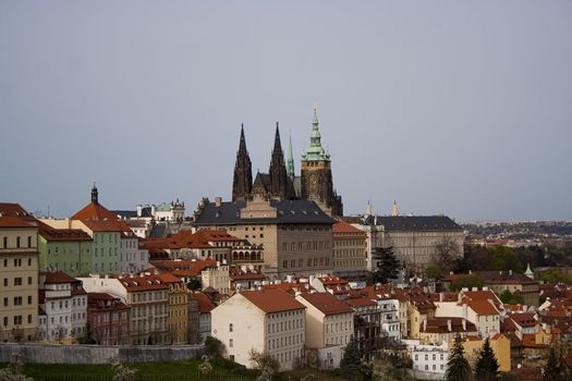 views of the city, the bridge home. Prague, Czech Republic