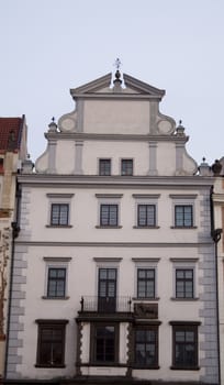 The walls of beautiful homes, windows, design, vintage style. Prague, Czech Republic