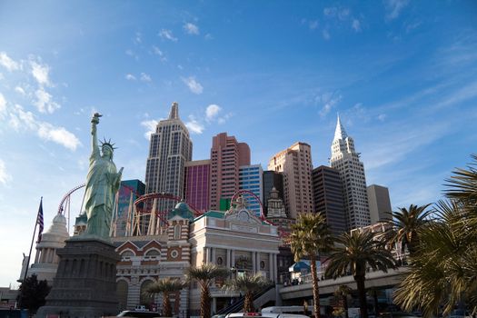 December 30th, 2009 - Las Vegas, Nevada, USA - The facade or front of The New York, New York Hotel and Casino on Las Vegas boulevard.
