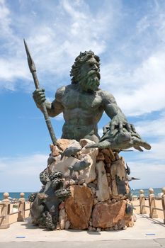 A large public statue of King Neptune  welcomes all to Virginia Beach in Virginia USA.