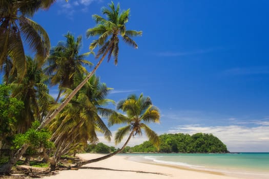 Tropical beach landscape from Nosy Be island, Madagascar