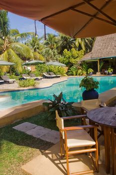 Swimming pool in tropical resort